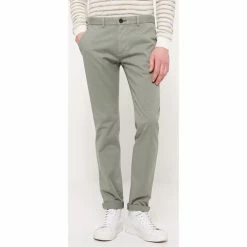 Devred Chino slim en coton élasthane uni for Pantalons Couleur Vert Amande