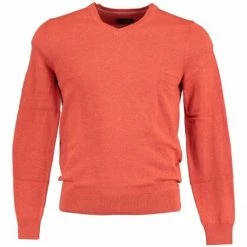 Devred Pull col V en Coton Bio for Pulls & Gilets Couleur Orange Vintage