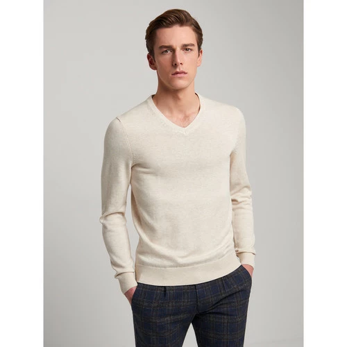 Devred Pull col V en Coton Bio for Pulls & Gilets Couleur Ecru – Image 2