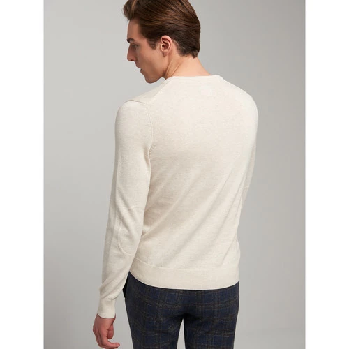 Devred Pull col V en Coton Bio for Pulls & Gilets Couleur Ecru – Image 3