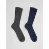 Devred Lot de 2 paires de chaussettes uni for Chaussettes et collants Couleur Anthracite Chine