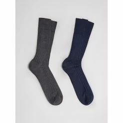 Devred Lot de 2 paires de chaussettes uni for Chaussettes et collants Couleur Anthracite Chine