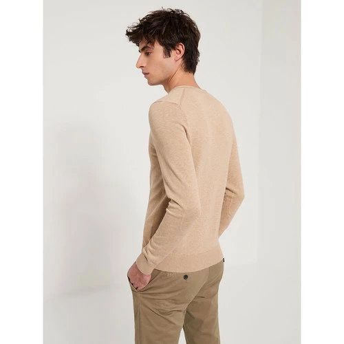 Devred Pull col V en Coton Bio for Pulls & Gilets Couleur Sand – Image 3