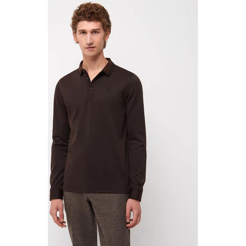 Devred Polo à manches longues bicolor for T-shirts & Polos Couleur Marronier – Image 2