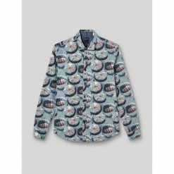 Devred Chemise slim imprimée coton for Chemises Couleur Vert Abyss