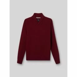 Devred Pull col châle en laine d'agneau for Pulls & Gilets Couleur Rouge Pomerol