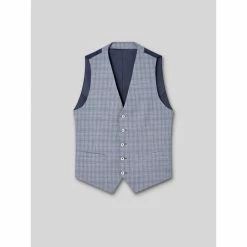 Devred Gilet coordonnable prince de galles for Costumes et cravates Couleur Bleu Doux