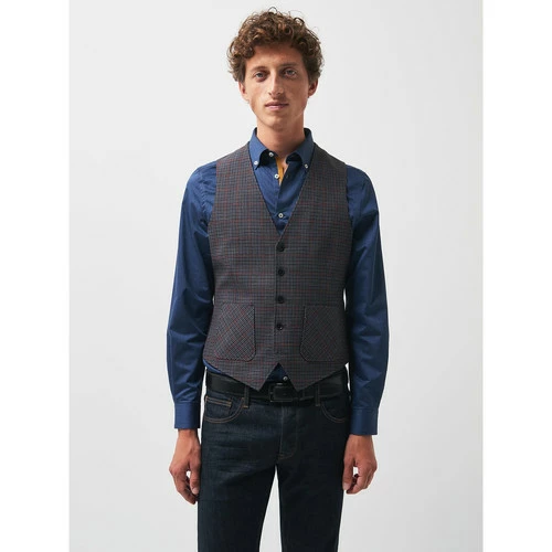 Devred Gilet sans manches stretch Ă carreaux for Costumes et cravates Couleur Quetch