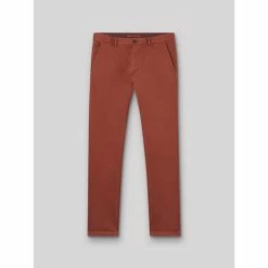 Devred Chino slim en coton élasthane for Pantalons Couleur Briquette