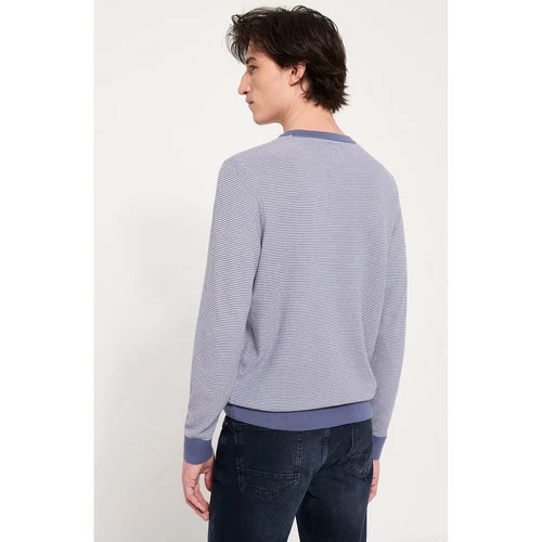 Devred Pull col rond en Coton - Viscose for Pulls & Gilets Couleur Bleu Acier – Image 3