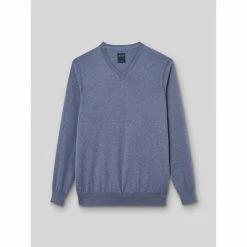 Devred Pull col V en Coton for Pulls & Gilets Couleur Bleu Acier