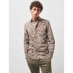 Devred Chemise extraslim fleurie for Chemises Couleur Beige Chino