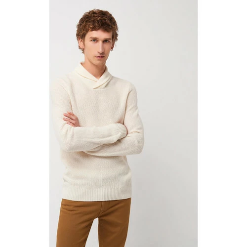 Devred Pull col châle en laine d'agneau for Pulls & Gilets Couleur Blanc Neige – Image 2