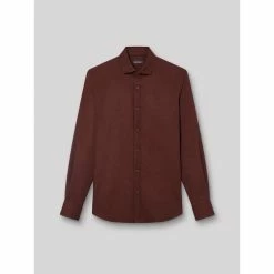 Devred Chemise slim en flanelle unie for Chemises Couleur Brown Stone