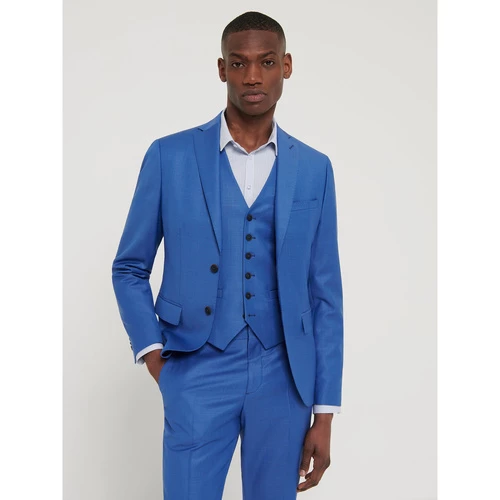 Devred Veste coordonnable slim faux uni for Costumes et cravates Couleur Bleu Azur – Image 2