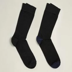 Devred Chaussettes en coton mélangé bicolore for Chaussettes et collants Couleur Noir