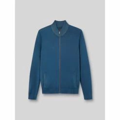 Devred Cardigan col montant Viscose Certifiée for Pulls & Gilets Couleur Vert Bleu