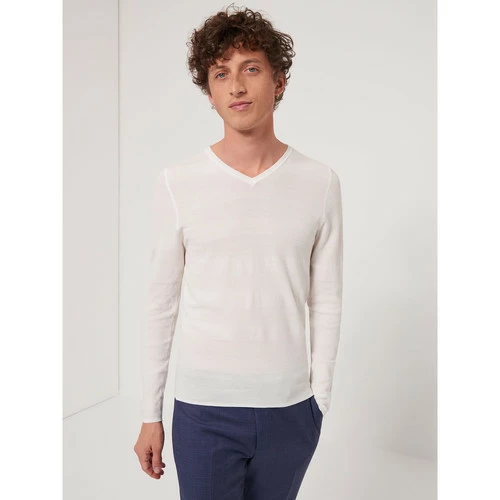 Devred Pull col V en Coton for Pulls & Gilets Couleur Blanc Neige – Image 2