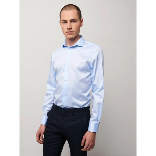 Devred Chemise slim repassage facile for Chemises Couleur Bleu Azur – Image 2