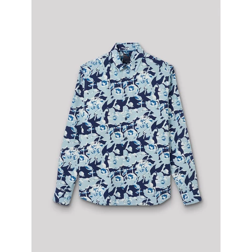 Devred Chemise slim fleurie for Chemises Couleur Bleu Alaska