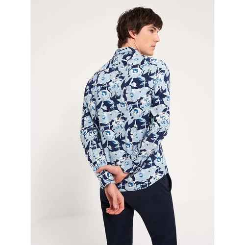 Devred Chemise slim fleurie for Chemises Couleur Bleu Alaska – Image 3