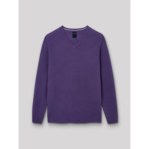 Devred Pull col V en Coton for Pulls & Gilets Couleur Violine