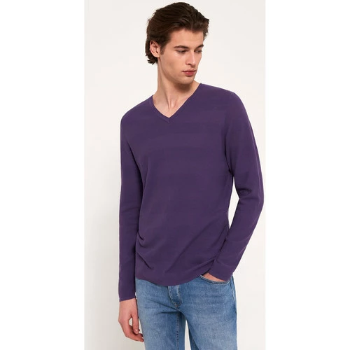 Devred Pull col V en Coton for Pulls & Gilets Couleur Violine – Image 2