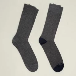 Devred Chaussettes en coton mélangé bicolore for Chaussettes et collants Couleur Anthracite Chine