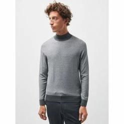 Devred Pull bi-color jeu de points for Pulls & Gilets Couleur Gris Chine Moyen