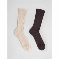 Devred Lot de 2 paires de chaussettes uni for Chaussettes et collants Couleur Chocolat