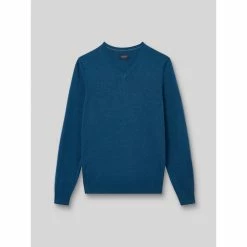 Devred Pull col V en Coton Bio for Pulls & Gilets Couleur Bleu Ocean