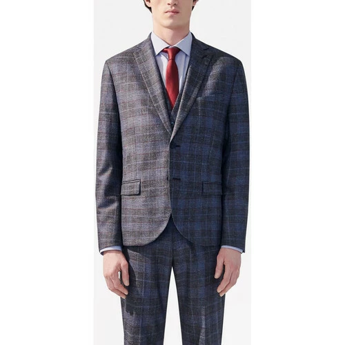 Devred Veste coordonnable slim à carreaux for Costumes et cravates Couleur Bleu Acier – Image 2