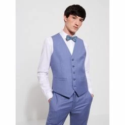 Devred Gilet coordonnable en laine chambray for Costumes et cravates Couleur Bleu Gitane