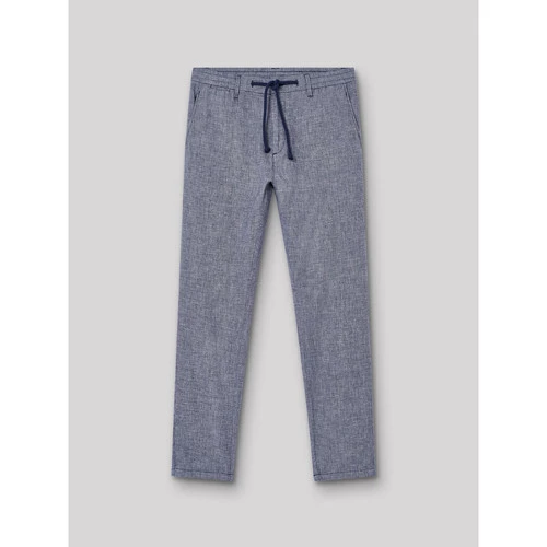 Devred Chino slim en coton - lin faux uni for Pantalons Couleur Chambray
