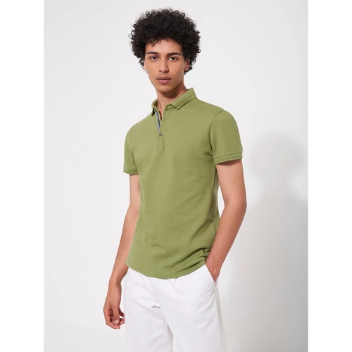 Devred Polo à manches courtes en coton uni for T-shirts & Polos Couleur Vert Anis – Image 2