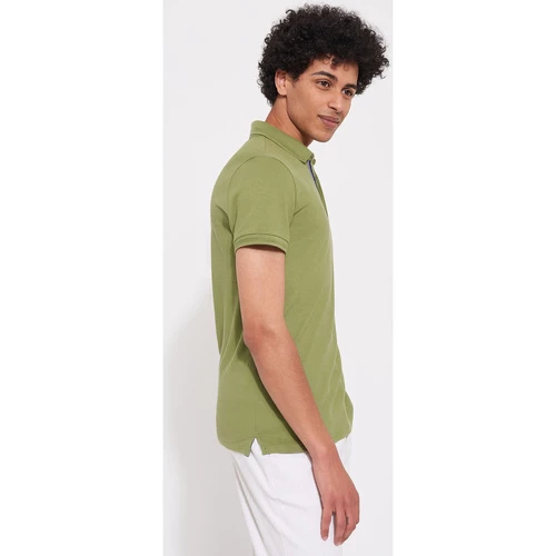 Devred Polo à manches courtes en coton uni for T-shirts & Polos Couleur Vert Anis – Image 3