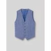 Devred Gilet coordonnable lin prince de galles for Costumes et cravates Couleur Bleu Gitane