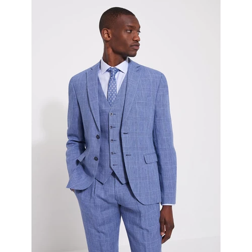 Devred Veste coordonnable slim prince de galles for Costumes et cravates Couleur Bleu Gitane – Image 2