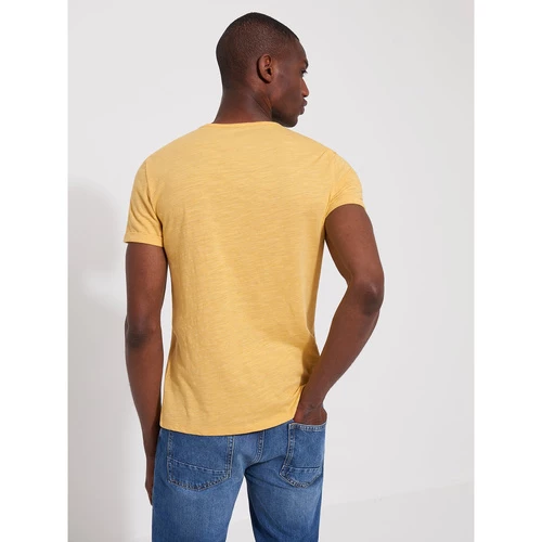 Devred Tee shirt en coton majoritaire uni for T-shirts & Polos Couleur Jaune Banana – Image 3