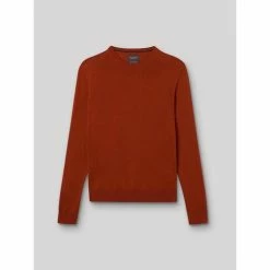 Devred Pull col rond en laine mérinos for Pulls & Gilets Couleur Citrouille