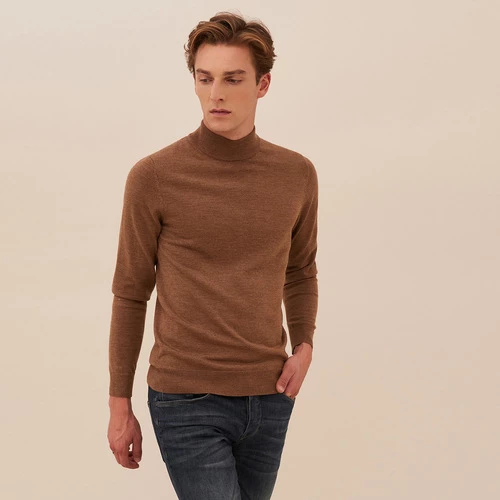 Devred Pull col cheminé en laine mérinos for Pulls & Gilets Couleur Camel – Image 2