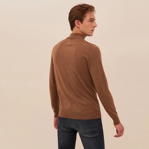 Devred Pull col cheminé en laine mérinos for Pulls & Gilets Couleur Camel – Image 3