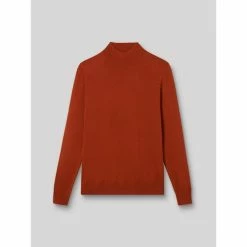 Devred Pull col cheminé en laine mérinos for Pulls & Gilets Couleur Citrouille