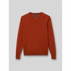 Devred Pull col V en laine mérinos for Pulls & Gilets Couleur Citrouille