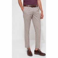 Devred Pantalon en poly-viscose pied de puce for Pantalons Couleur Humus