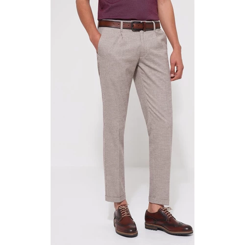 Devred Pantalon en poly-viscose pied de puce for Pantalons Couleur Humus