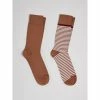 Devred Chaussettes homme à rayures for Chaussettes et collants Couleur Cognac