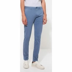 Devred Chino slim en coton élasthane uni for Pantalons Couleur Bleu Gendarme