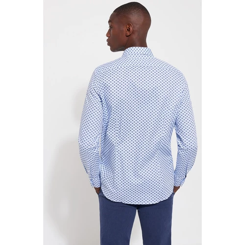 Devred Chemise slim ville imprimée for Chemises Couleur Bleu Gendarme – Image 3