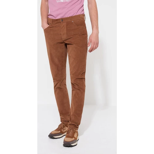 Devred Jean couleur slim en coton élasthane uni for Jeans Couleur Marron Caramel – Image 2